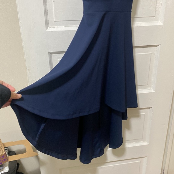 Windsor size small high low open back formal lace back dress - Picture 3 of 6